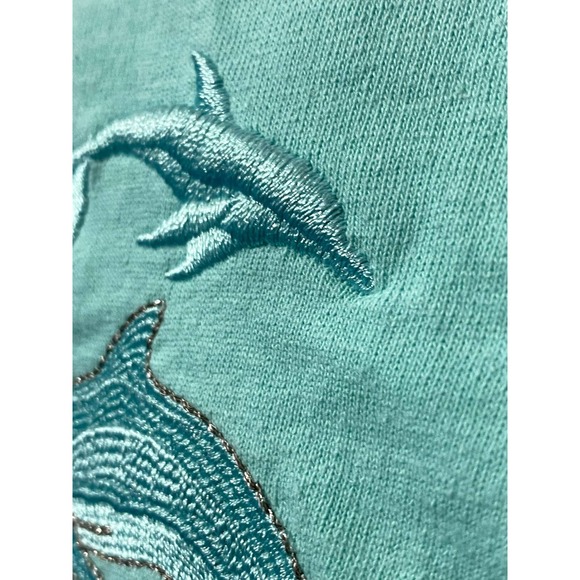 Orlando Florida Dolphin embroiderer shirt turquoise green color size Large - Picture 5 of 12
